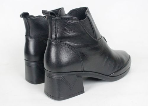 Botine damă Valeria Moretti din piele naturală neagră