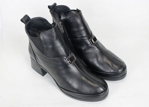 Botine elegante damă cu căptușeală din pluș și toc mediu