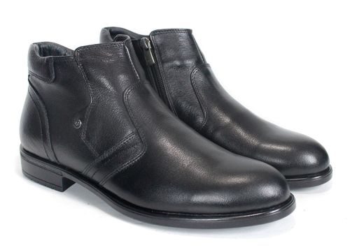Ghete elegante pentru bărbați Dario Bellucci din piele naturală moale, negre, cu fermoar și căptușeală călduroasă – PESHTERA™