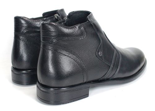 Ghete elegante pentru bărbați Dario Bellucci din piele naturală moale, negre, cu fermoar și căptușeală călduroasă – PESHTERA™