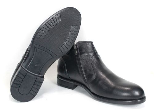 Ghete elegante pentru bărbați Dario Bellucci din piele naturală moale, negre, cu fermoar și căptușeală călduroasă – PESHTERA™
