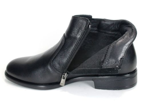 Ghete elegante pentru bărbați Dario Bellucci din piele naturală moale, negre, cu fermoar și căptușeală călduroasă – PESHTERA™