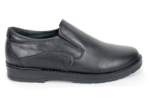 Pantofi casual bărbați Adrian Moretti fără șireturi din piele naturală neagră