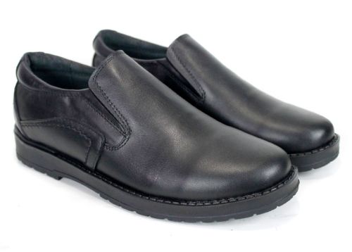 Adrian Moretti – Pantofi casual pentru bărbați fără șireturi din piele naturală neagră