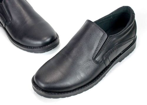 Adrian Moretti – Pantofi casual pentru bărbați fără șireturi din piele naturală neagră