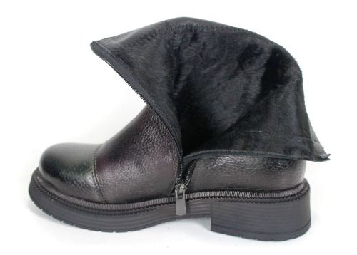 Giulia Bellandi – Ghete de iarnă pentru damă din piele naturală neagră, bordo și verde închis